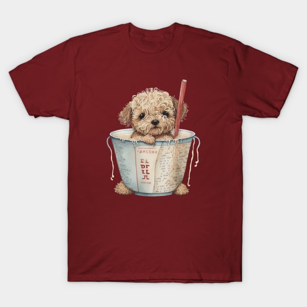 Dog having Noodles T-Shirt by naeshaassociates@gmail.com